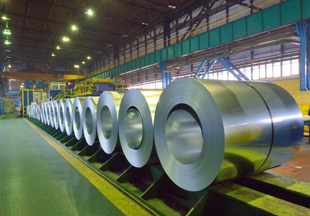 Rolls of Aluminized steel for roll forming lined up