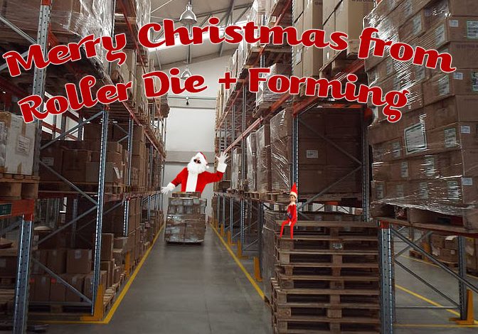 Roller-Die-Happy-Holidays Roller Die + Forming rolls custom parts for Santa's Big Workshop