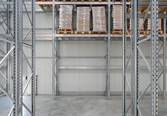 45380694 - pallet rack with goods in distribution warehouse Roll Form Racking